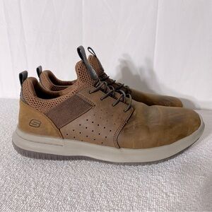 Skechers Delson Axton Brown Lace Up Sneakers 9.5